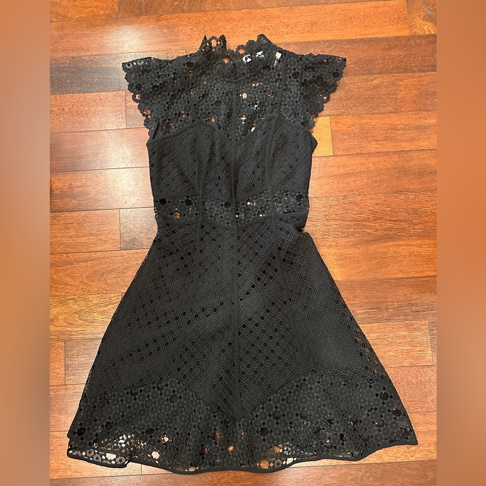 Sandro black lace dress